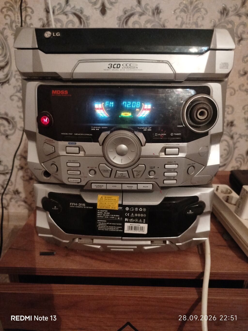 LG FFH-315 mini audio sistem - 3 CD changer: eyni vaxtda 3 disk — Akustik sistemlər, Mingəçevir (3)