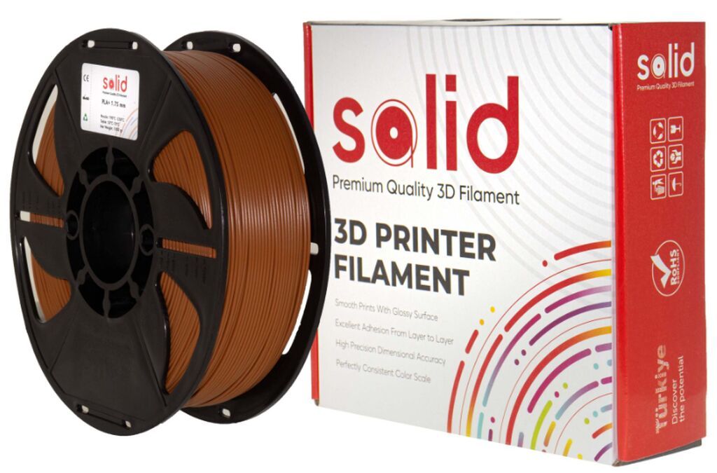 Solid Filament PLA Plus Qəhvəyi — 1.75 mm, 1 kq Türkiyədə istehsal — İstehlak malları və aksesuarlar, Bakı (2)
