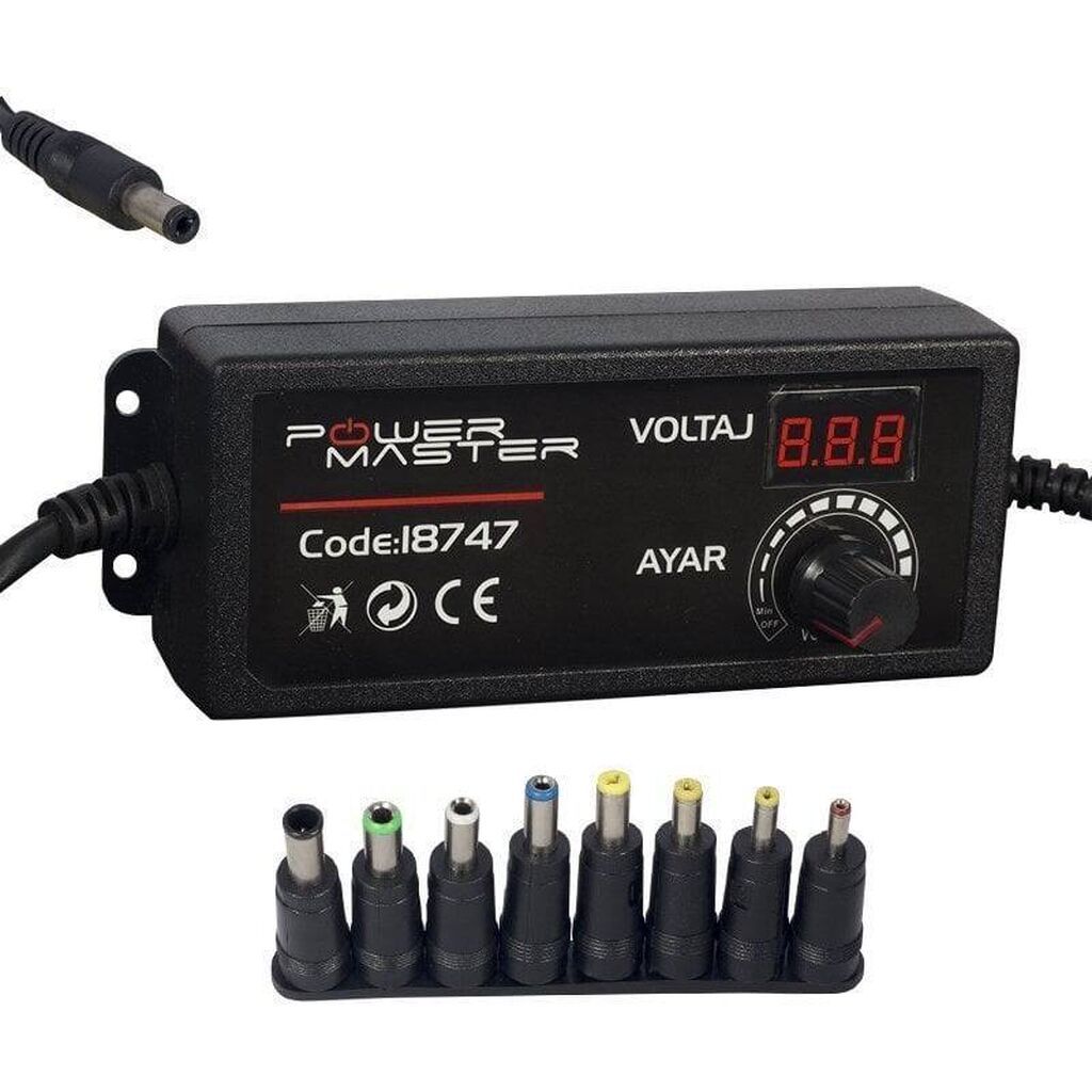 Power Master Çox Uçlu Ayarlı Pilləli Adapter – Model 18747 Qiymət: 39 — Şarj cihazları, Bakı (2)
