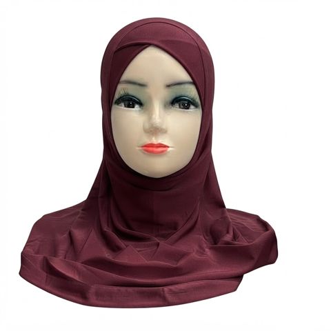 Hicab qadınlar üçün BZ01, trikotaj, tünd qırmızı, ölçü One size — Bakı