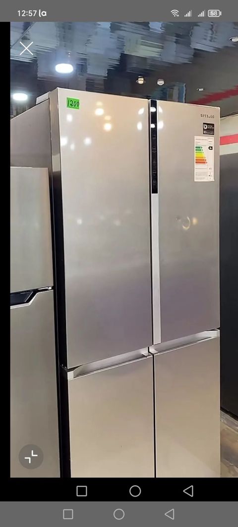 Dörd qapılı, fransız tipli inox soyuducu. - Rəng: Paslanmayan polad — Digah