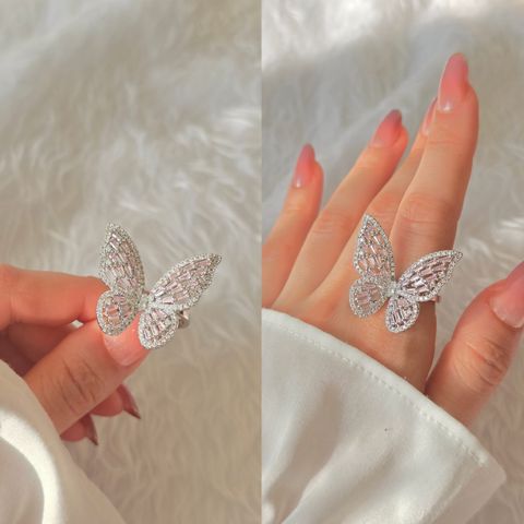 Üzük qadınlar üçün Kəpənək, paslanmayan polad, ölçü 17, gümüşü — Bakı