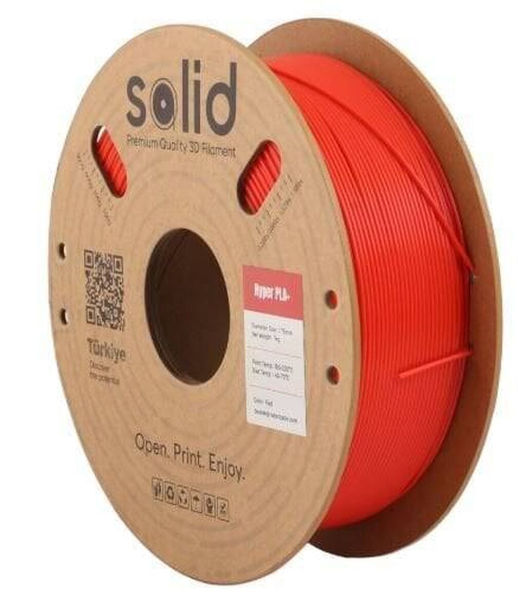 Solid Filament Hyper PLA+ Qırmızı – 1 kq Yüksək sürətli və sabit çap — İstehlak malları və aksesuarlar, Bakı (2)