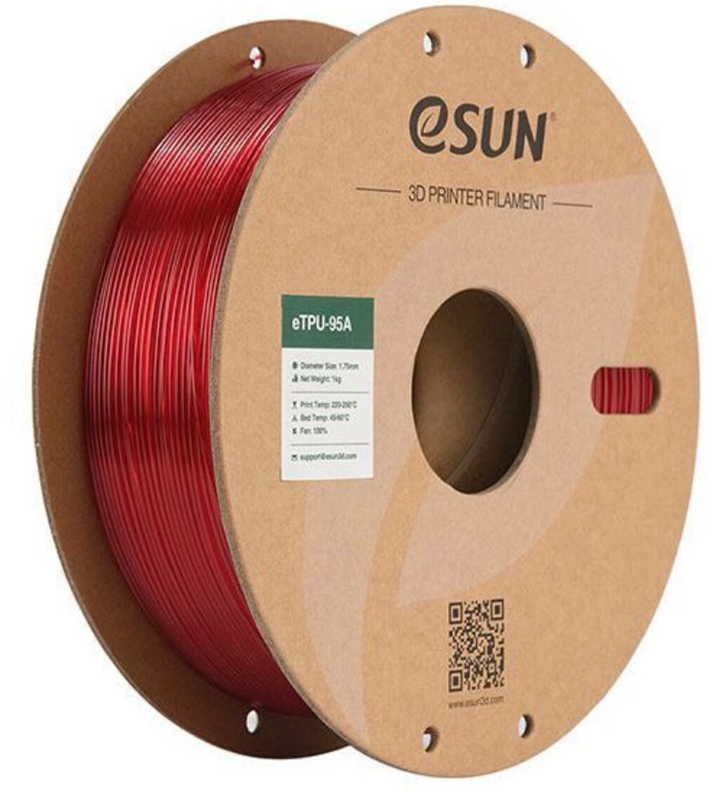 Esun eTPU-95A 1.75mm Filament – Yarımşəffaf Qırmızı, 1 kq TPU — İstehlak malları və aksesuarlar, Bakı
