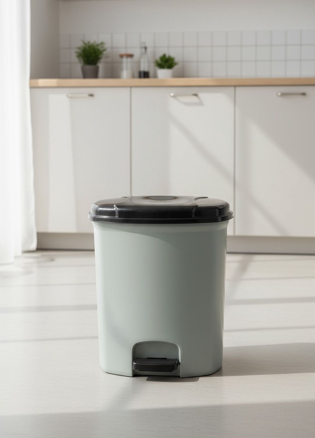 Zibil qabı 6128, plastik, boz, 12 l — Mallar, Bakı (2)