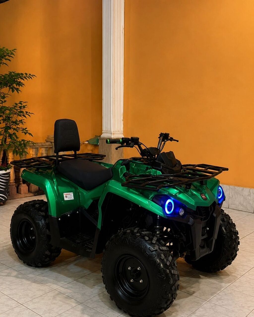 ATV/kvadrosikl – yaşıl rəng, güclü off-road təkərlər və iki rəfli — Kvadrosikllər və baqqilər, Oğuz (2)