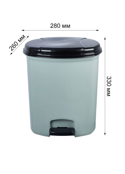 Zibil qabı 6128, plastik, boz, 12 l — Bakı