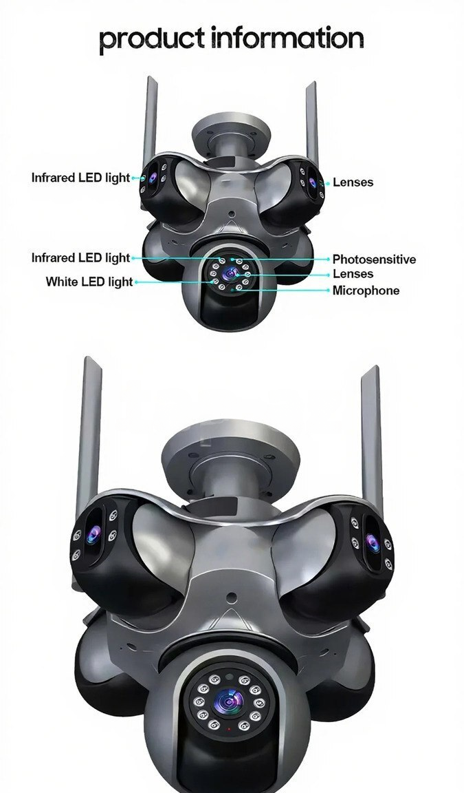 Müşahidə kamerası 5 linzalı 25MP WiFi PTZ — Mallar, Bakı (5)