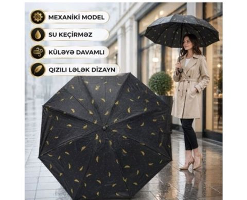 Zontik xanımlar üçün kod- sh50179-6 Mexaniki model, su keçirməz — Bakı