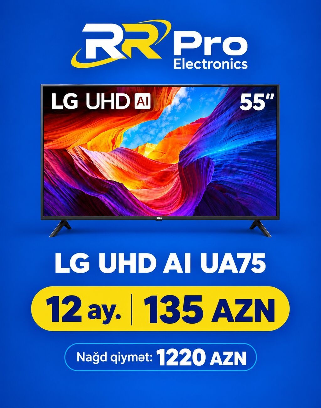 LG UHD AI UA75 – 55” UHD televizor - Ekran: 55 düym, UHD (4K) görüntü — Televizorlar, Bakı