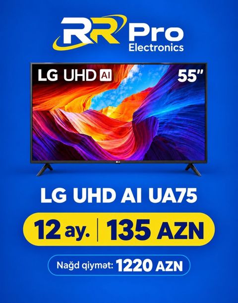 LG UHD AI UA75 – 55” UHD televizor - Ekran: 55 düym, UHD (4K) görüntü — Bakı