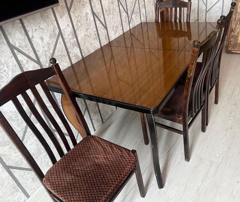 Qonaq otağı üçün, İşlənmiş, Kvadrat masa, 4 stul — Bakı