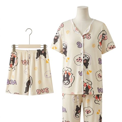 Qadınlar üçün şalvarlı pijama dəsti 2434708, bej, poliester, ölçü One size — Bakı