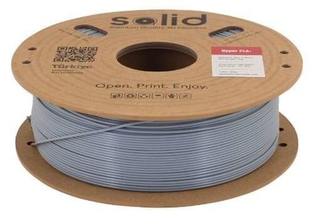 Solid Filament Hyper PLA+ Boz – 1 kq Yeni nəsil Solid Hyper PLA — İstehlak malları və aksesuarlar, Bakı (2)
