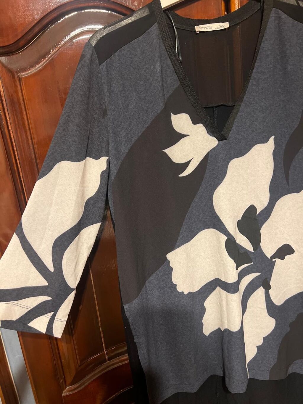 Zara W/Collection tunika - Dizayn: Ön hissədə iri çiçək printi ilə — Köynək, Bakı (4)