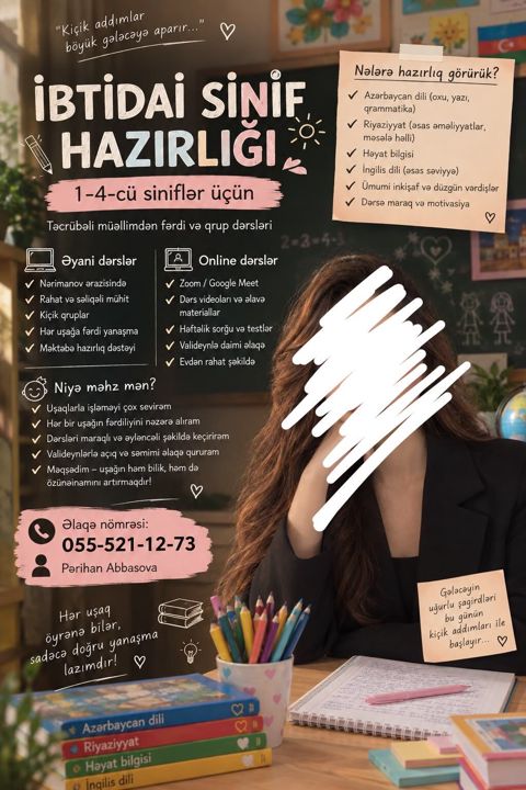 Məktəbəqədər və ibtidai sinif hazırlığı, Azərbaycan dili, Əyani — Bakı