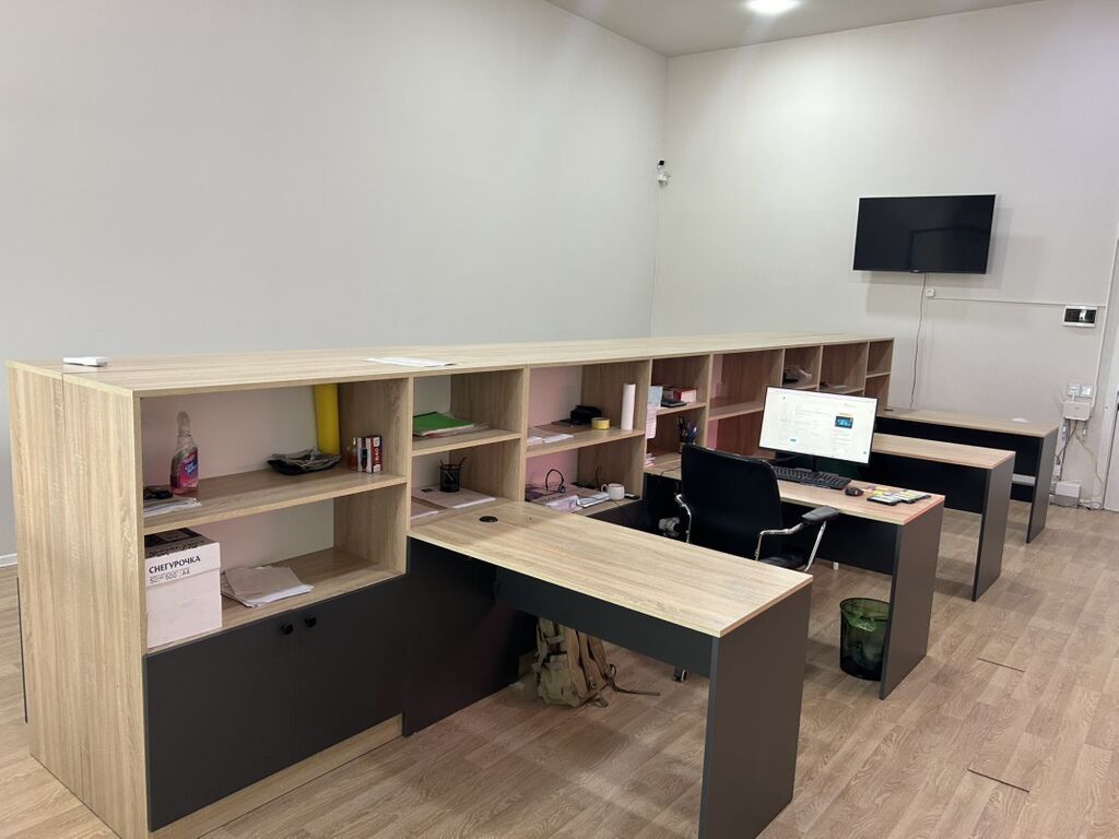 Ofis üçün modul işçi masaları və rəf sistemi - Komplekt: Uzun modul — Ofis mebeli, Bakı (3)