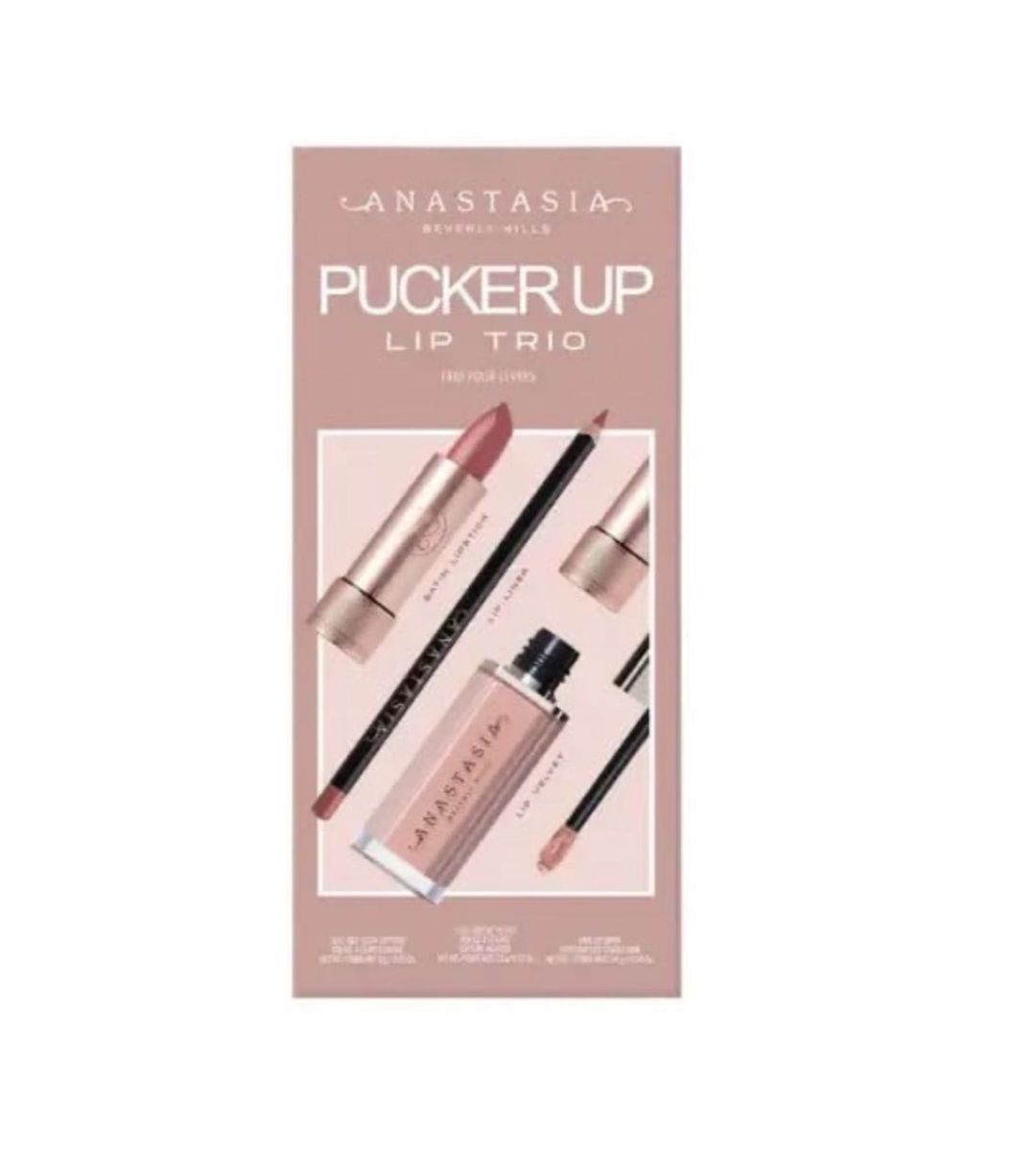 Dodaqlar üçün kosmetika dəsti Anastasia Beverly Hills Pucker Up (dodaq qələmi Dusty Rose 1.14 q + dodaq boyası Dusty Rose 3 q + maye dodaq boyası Kiss 3.5 q) — Mallar, Bakı (2)
