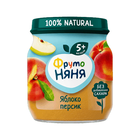 Meyvəli püre ФрутоНяня Яблоко и Персик, 100 q — Bakı