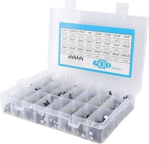 Kondansator Dəsti – 500 ədəd, 24 çeşid (Elektrolitik) Dəstin tərkibi — Bakı