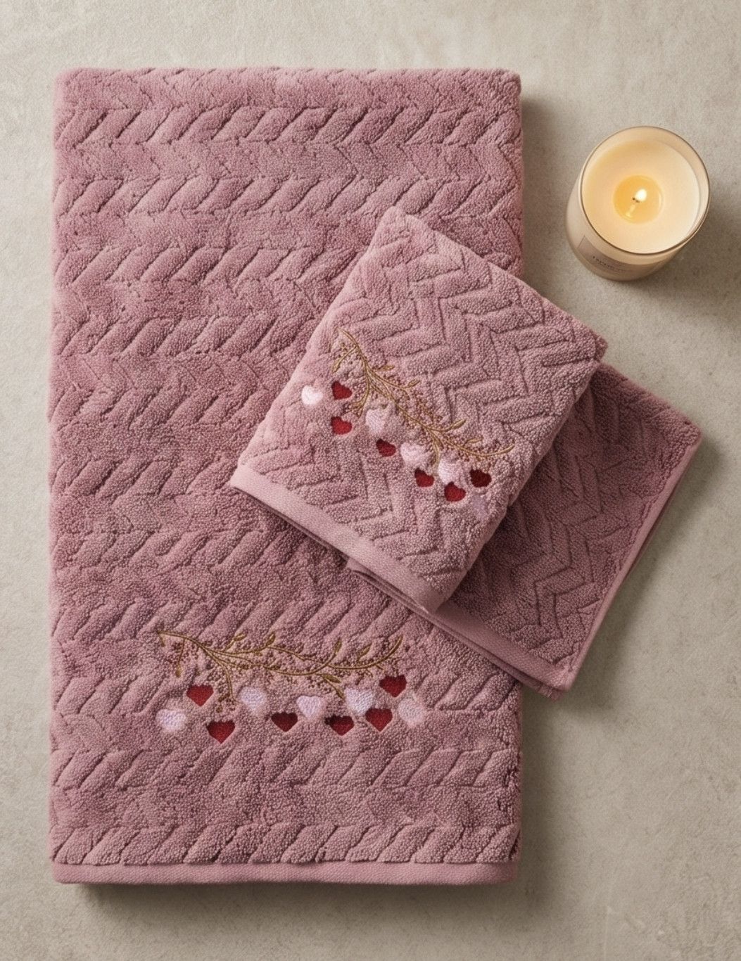 Dəst (hamam xələti + hamam dəsmalı), mikrofiber, çəhrayı, ölçü L/M — Mallar, Bakı (2)