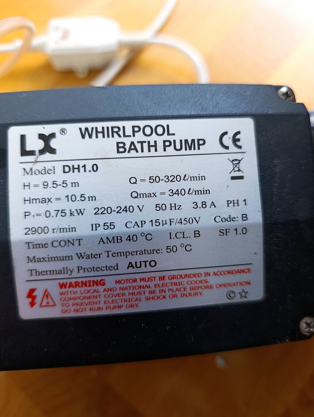Cakuzi su nasosu LX Whirlpool Bath Pump (Model DH1.0) tam işlek — Vannalar və jakuzi, Bakı (4)