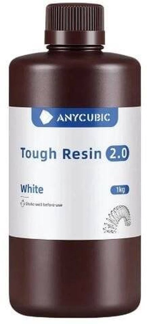 Anycubic Tough Resin 2.0 – Ağ, 1 kq UV-həssas 3D printer reçinəsi — Bakı