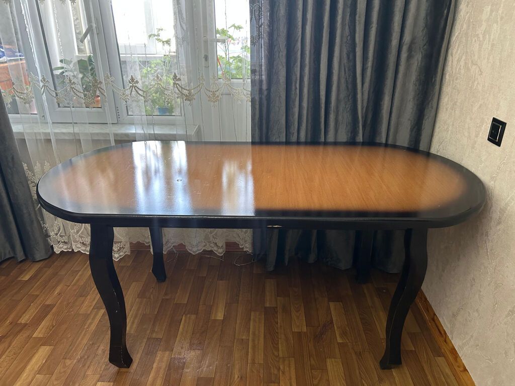 Qonaq masası, İşlənmiş, Açılmayan, Taxta, Oval masa — Masalar, Bakı