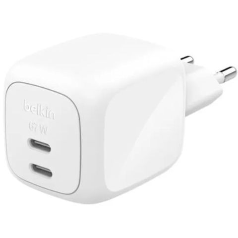 Adapter Belkin 67W Dual USB Type-C WCH020KQWH White — Bakı