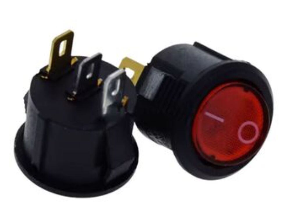 20mm İşıqlı On-off Dairəvi Roker Svitç (Rocker Switch) Elektrik və — Rozlər, fişləri və keçicilər, Bakı (2)