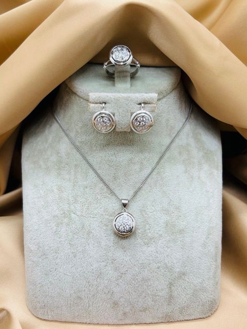 Zinət dəsti boyunbağı, üzük və sırğa Icebella 925 əyyar gümüş - ICEBELLA_311 — Bakı