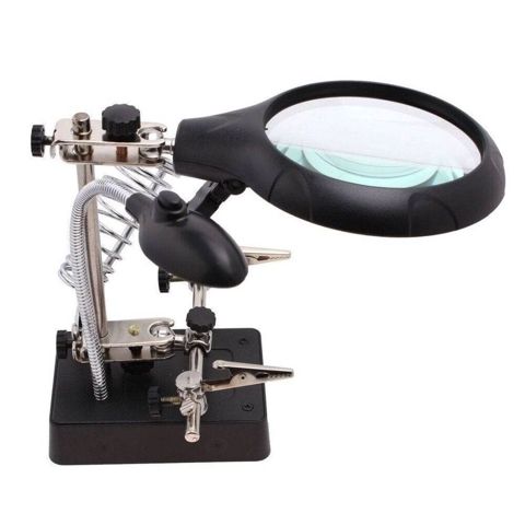 Funksional PCB Tutucu – LED işıqlı, böyüdücülü masaüstü lehim/havya — Lehimləmə avadanlığı
