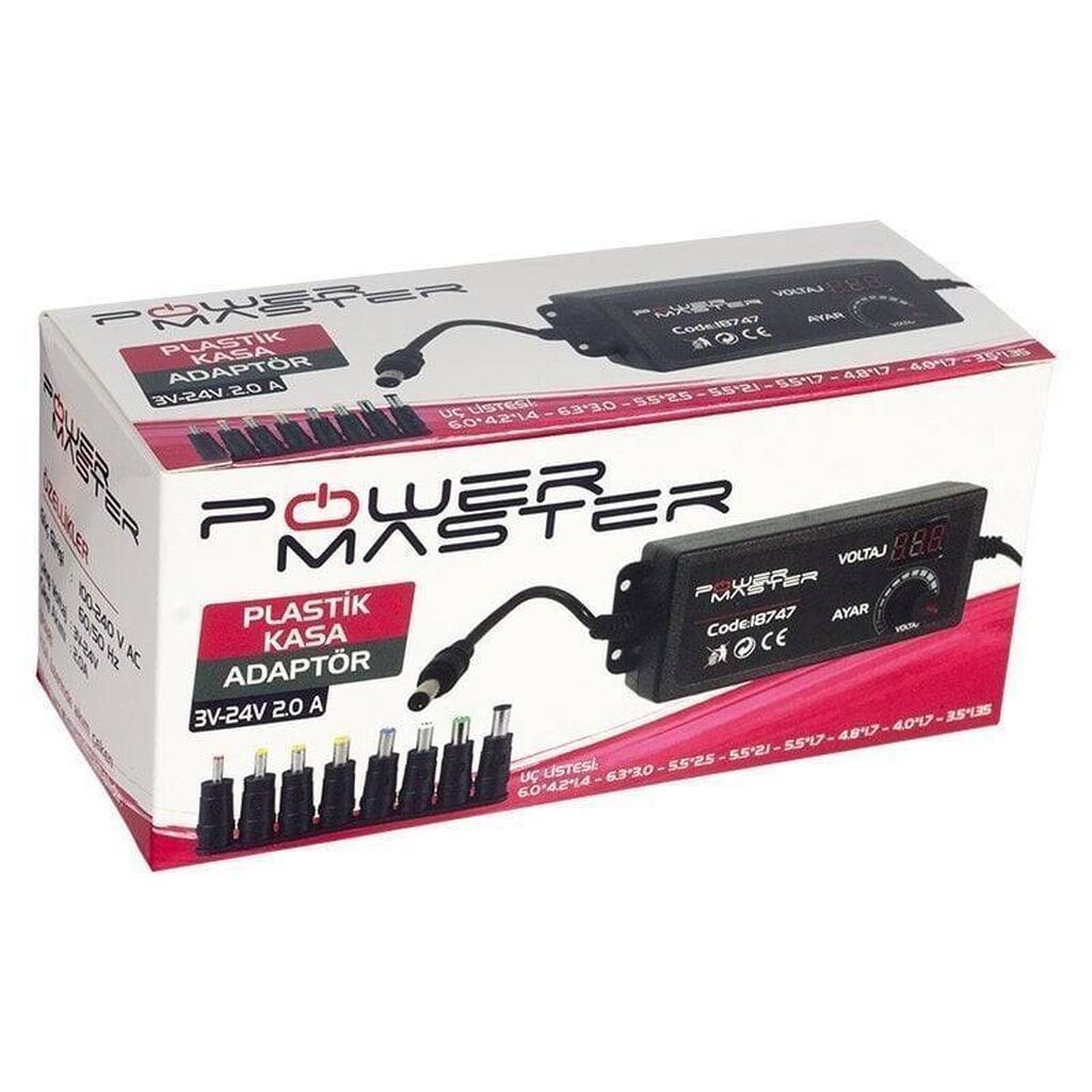 Power Master Çox Uçlu Ayarlı Pilləli Adapter – Model 18747 Qiymət: 39 — Şarj cihazları, Bakı (4)