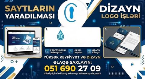 Peşəkar Sayt və Loqo Xidməti — Cəmi 50 AZN Xidmətə — Bakı