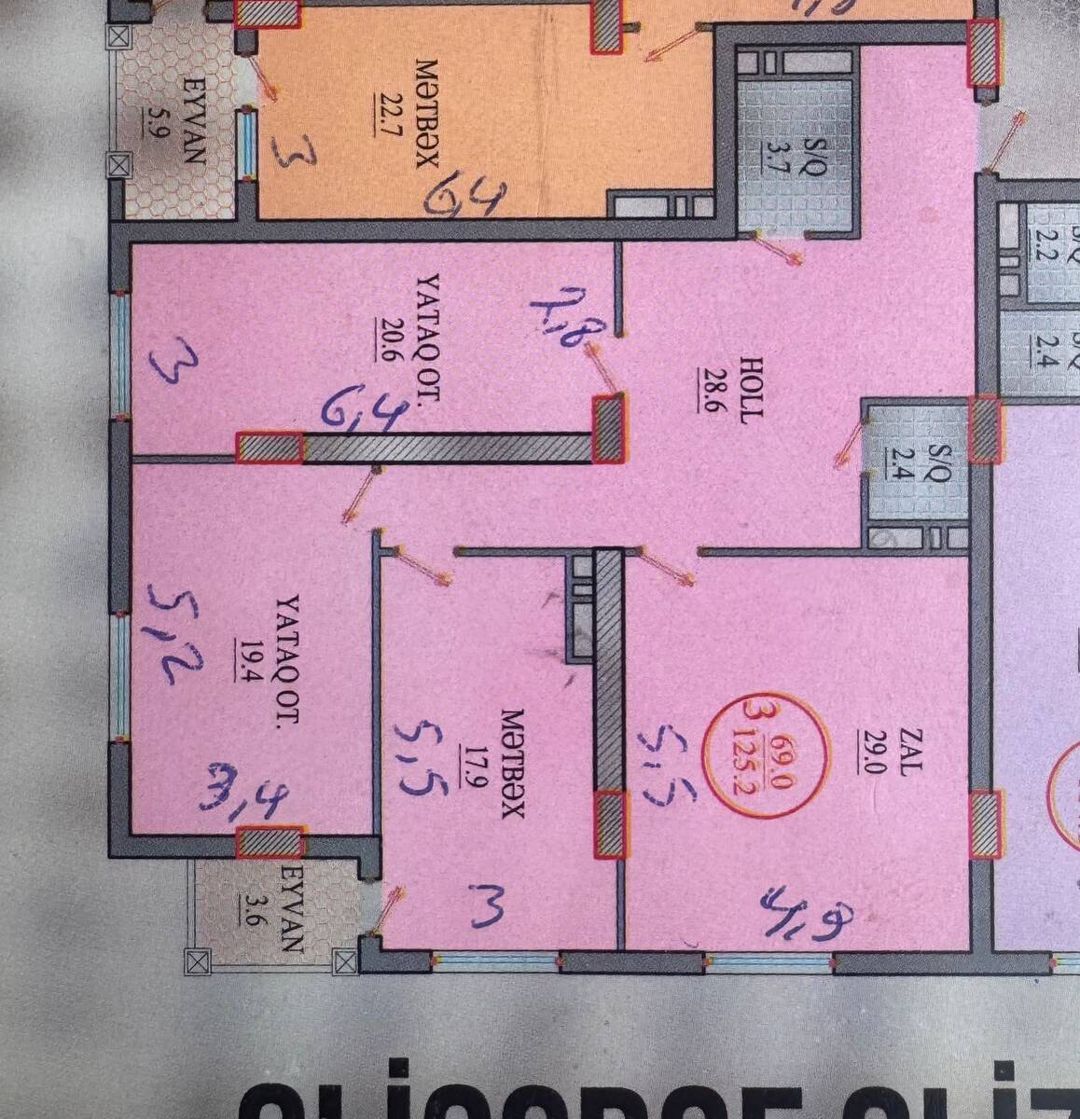 Satılır 3 otaqlı yeni tikili 125 m² — Mənzil, Bakı (3)