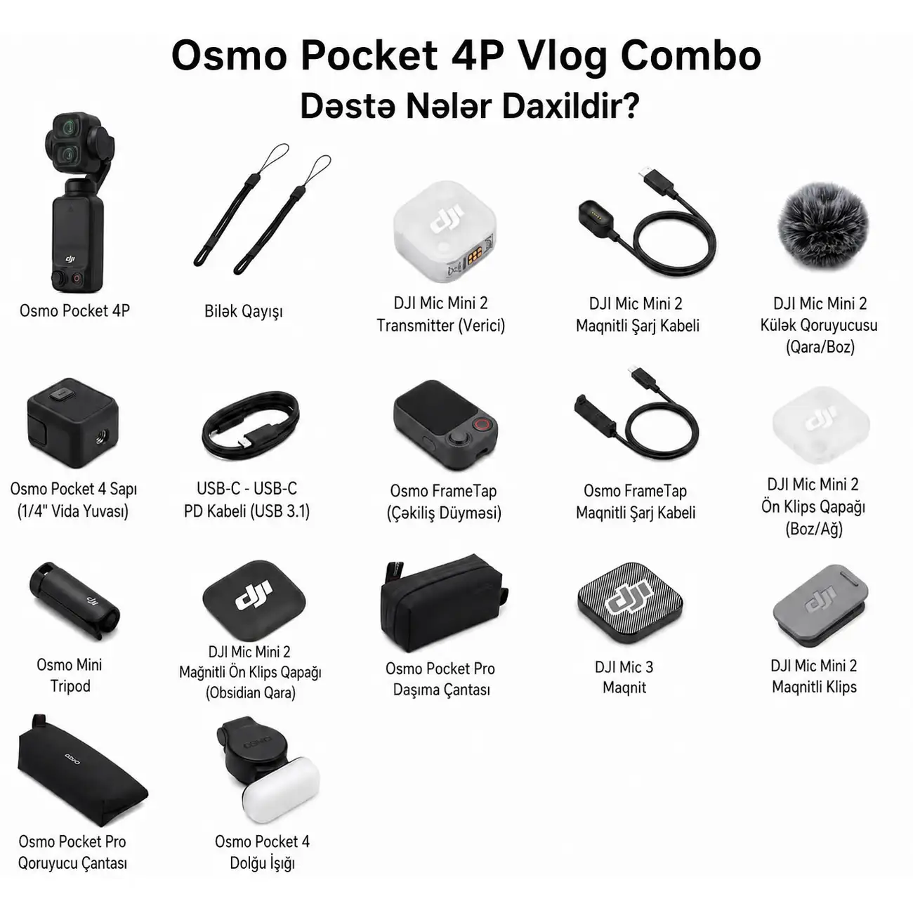 DJI Osmo Pocket 4P Vlog Combo — Dronlar, aksesuarlar, Bakı (3)