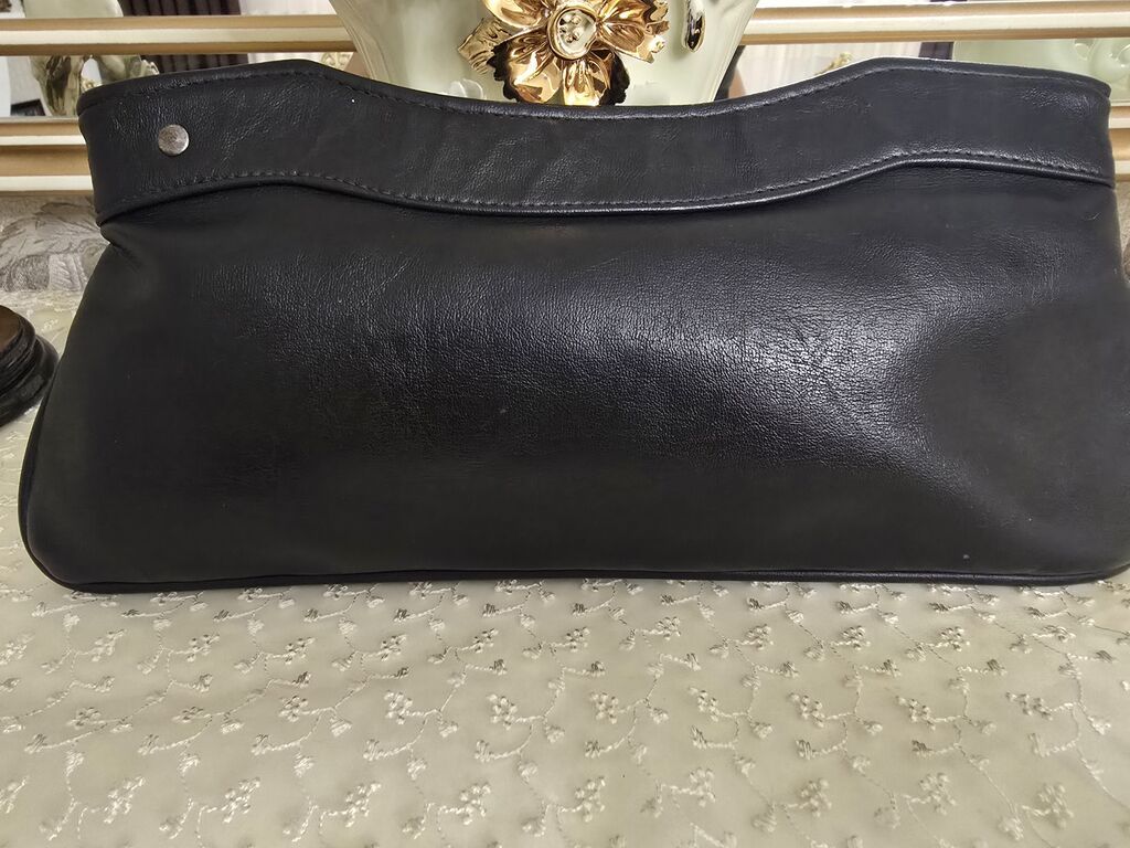 Qadın dəri/şamoa clutch çanta - Material: Ön hissə şamoa parçalardan — Çantalar, çamadanlar, cüzdanlar, Bakı (2)