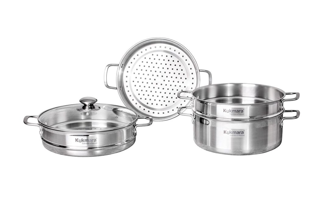 Mantı bişirici Kukmara stm502803sbg, paslanmayan polad, 3 torlu, gümüşü, 5 l — Mallar, Bakı (2)