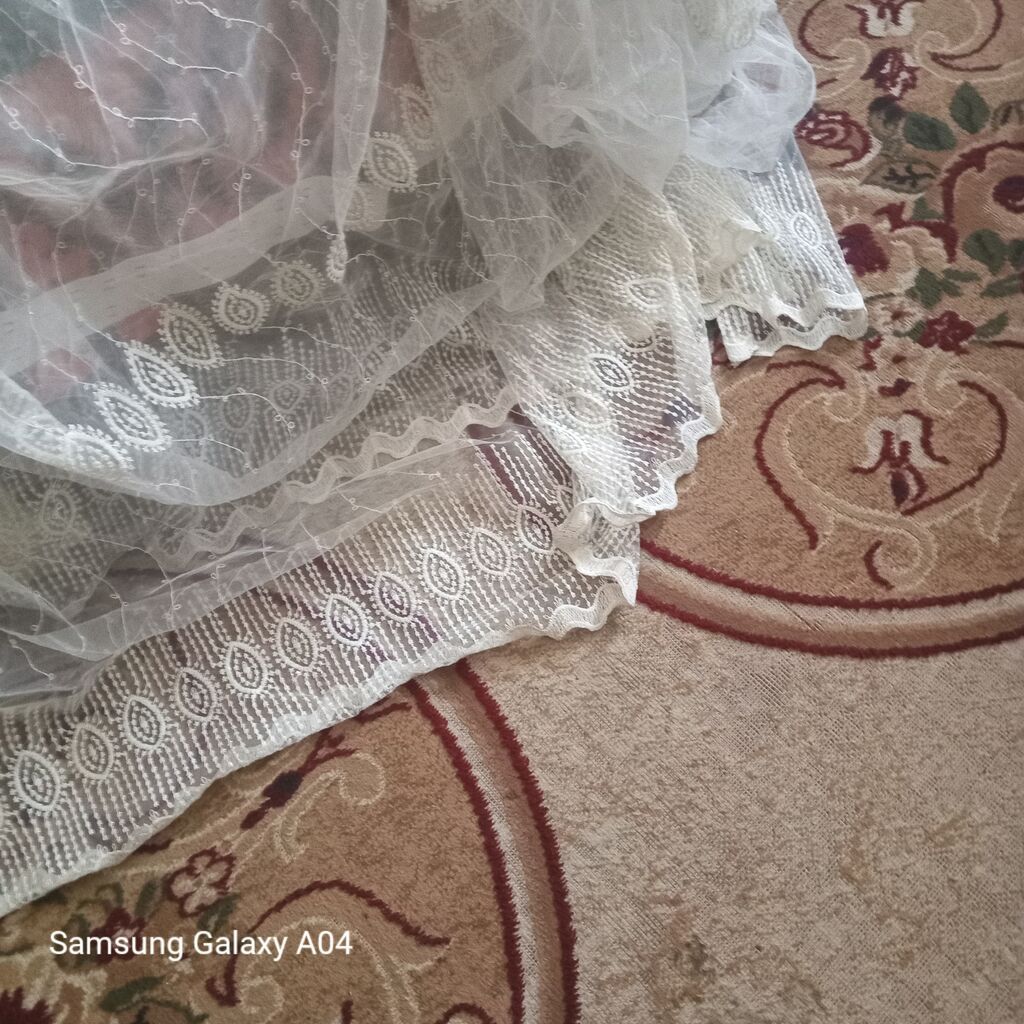 Ağ rəngli tül pərdə - Material: yüngül, şəffaf tül - Rəng: klassik ağ — Pərdələr, kornişlər, jalüzilər, Bakı (3)