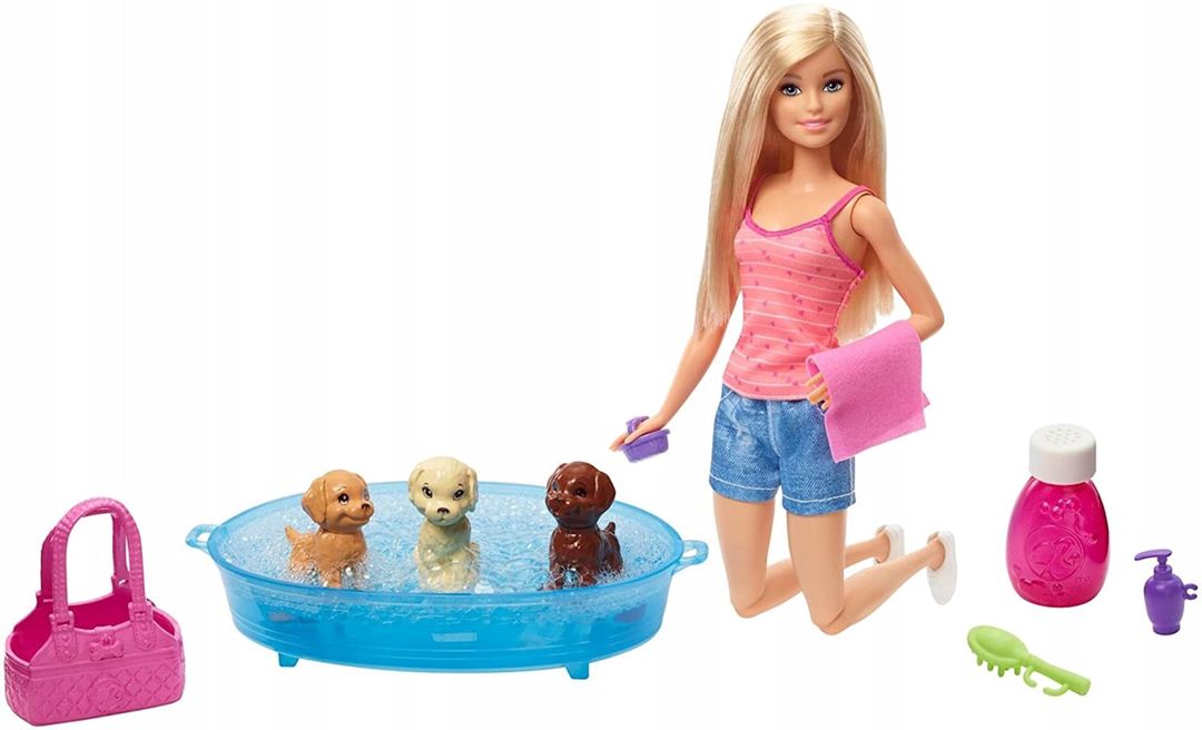 Kukla Barbie Puppy Bath Playset With Doll 3 Puppies & Accessories, 29sm (887961744521) — Mallar, Bakı (3)