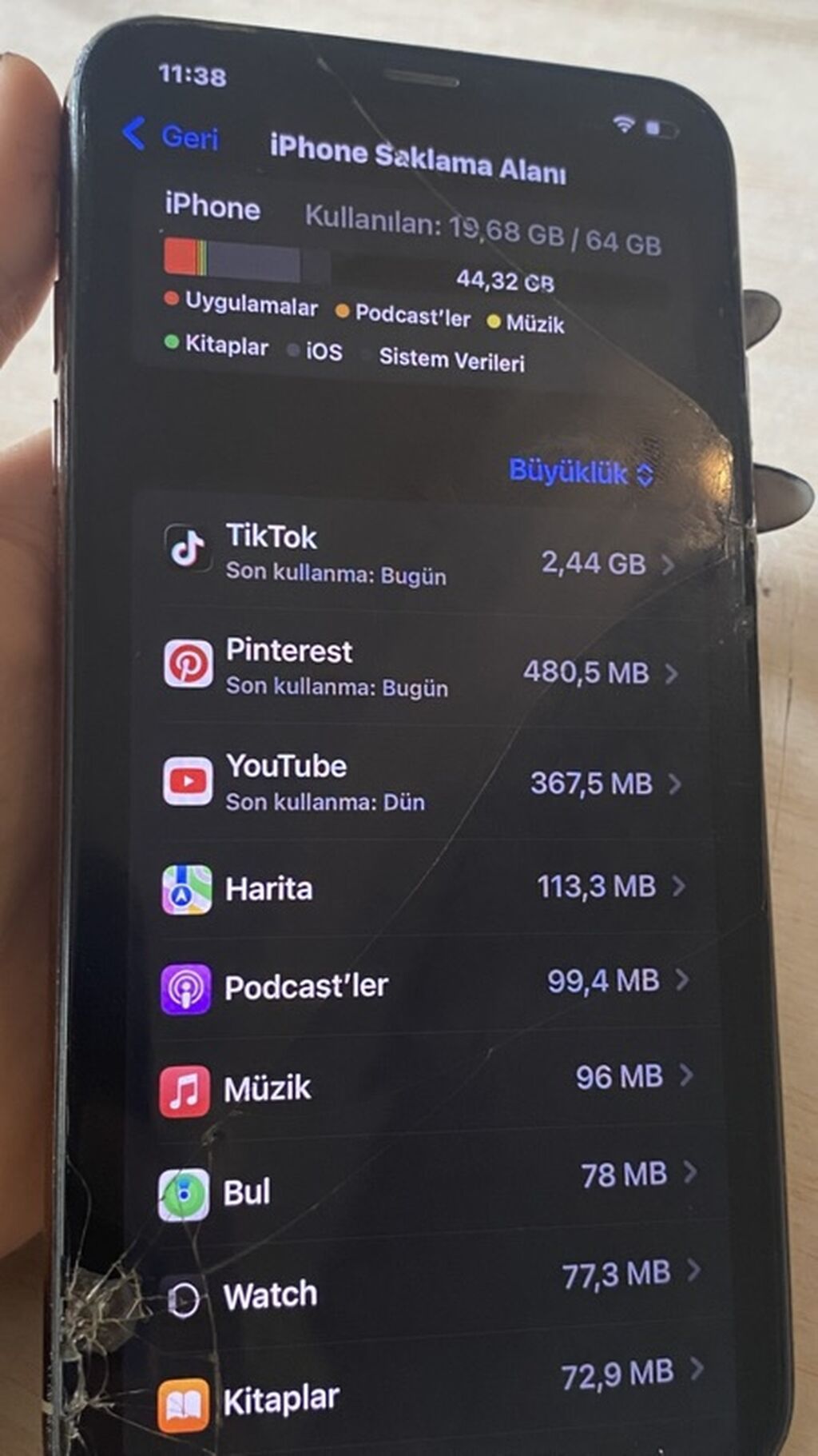 IPhone Xs, 64 GB, Qızılı, Qırıq — Apple iPhone, Digah (4)