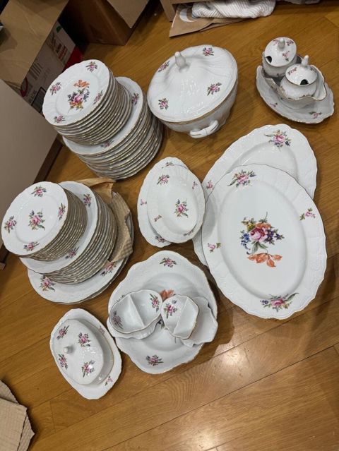 Nahar dəsti, rəng - Ağ, Farfor, Bohemia, 12 nəfərlik, Çexiya — Xırdalan