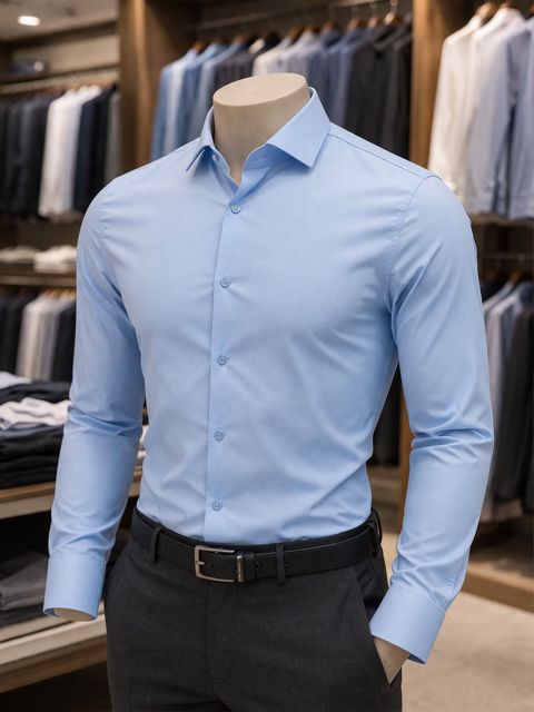 Uzunqol köynək 2190ee, mavi, pambıq, ölçü 3XL — Bakı