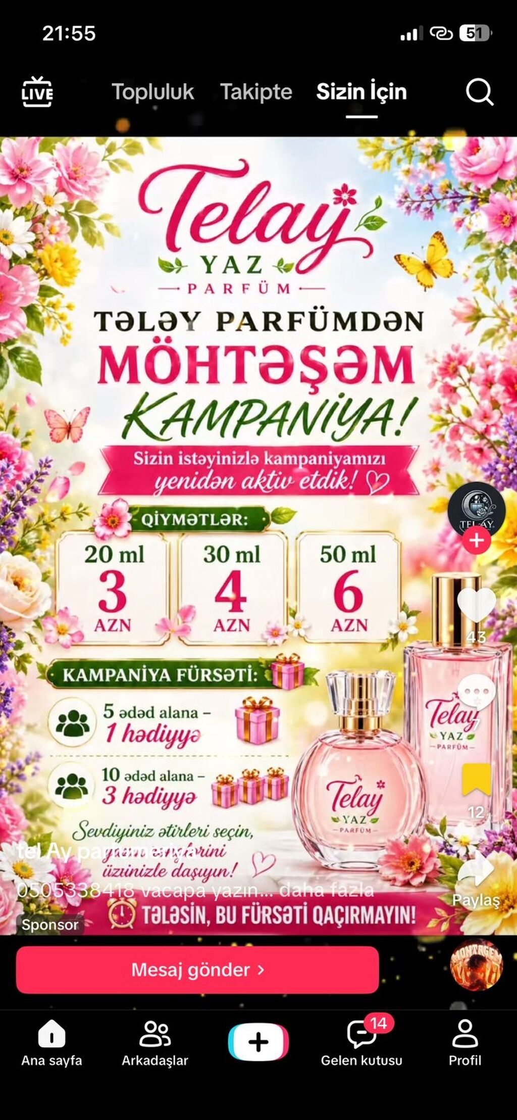 Tel Ay Parfum – zövqlü hədiyyə qutularında müxtəlif ətirlər Məhsul — Ətir, Bakı (10)