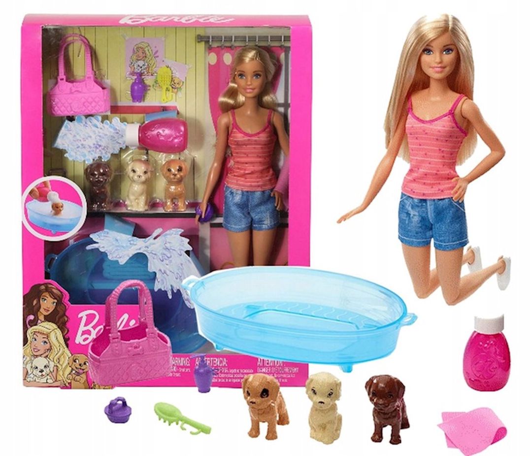 Kukla Barbie Puppy Bath Playset With Doll 3 Puppies & Accessories, 29sm (887961744521) — Mallar, Bakı (2)