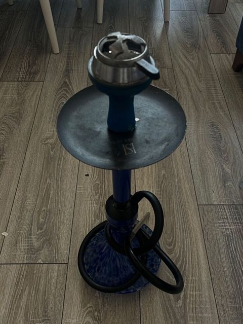 Nərgil (şisha) dəsti - Rəng: mavi gövdə və şüşə kolba, qara şlanq — Xırdalan