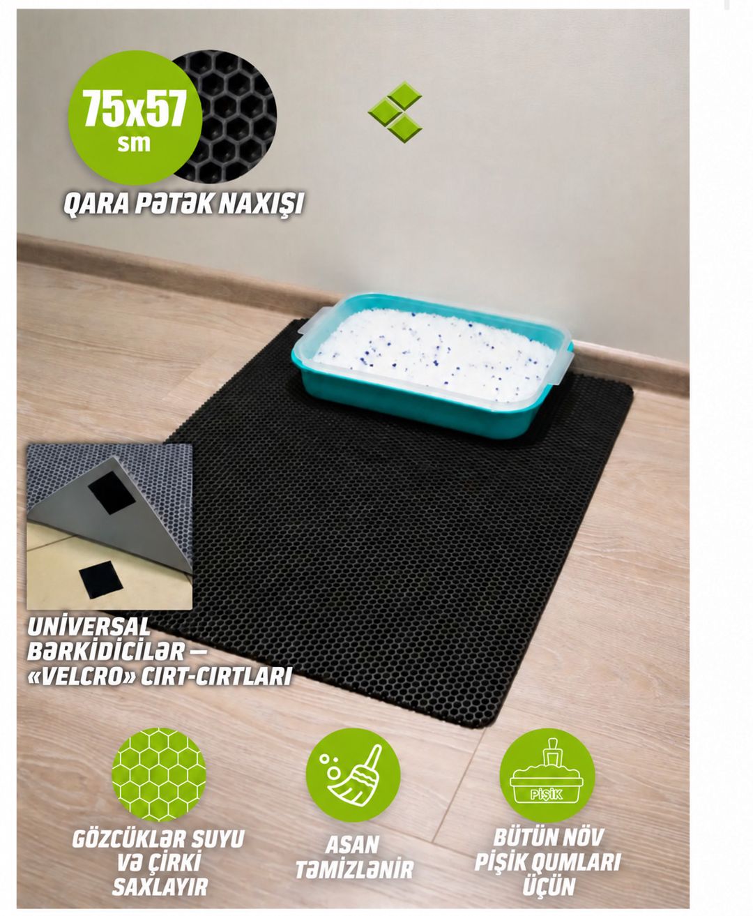 Xalça, pişiklər və itlər, EVA, qara — Mallar, Bakı