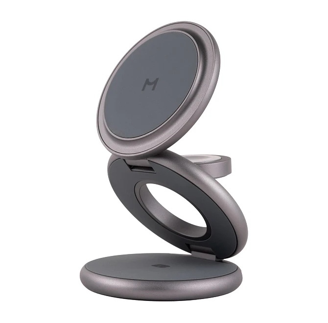 Wireless charger Magssory Disc Signature 3 in 1 for Apple Midnight (WCH033m) — Bakı