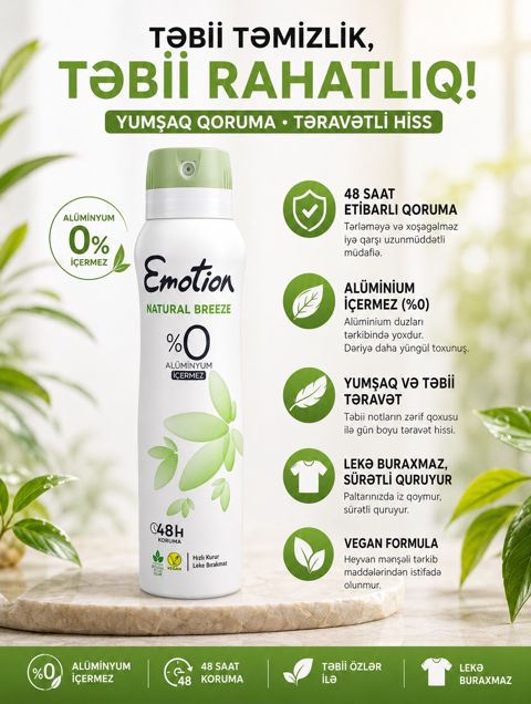 Dezodorant-antiperspirant Emotion Natural Breeze 150 ml — Bakı