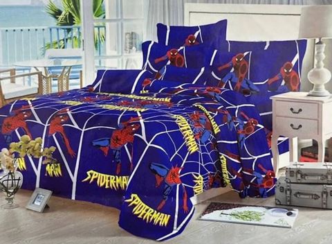 Uşaqlar üçün yataq dəsti MM yorğan üzü 160x240 sm, mələfə 160x220 sm, yastıq üzü 1 əd x 50x70 sm, satin, göy — Bakı